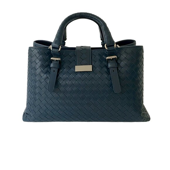 BOTTEGA VENETA Blue Leather Intrecciato Shoulder Bag - Picture 3 of 10